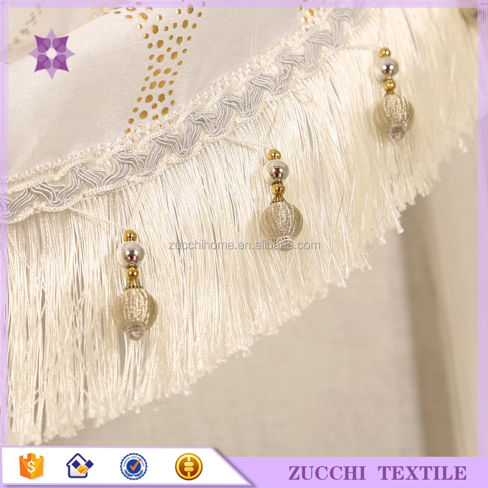 Nice Luxury Beaded curtain Valance match to faux silk curtain
