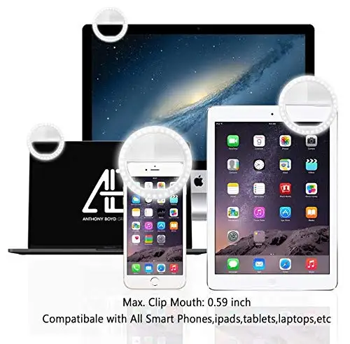 Selfie Ring Light Rechargeable Portable Clip-on Selfie Fill Light with 36 LED for Smart Phone Photography Camera Video