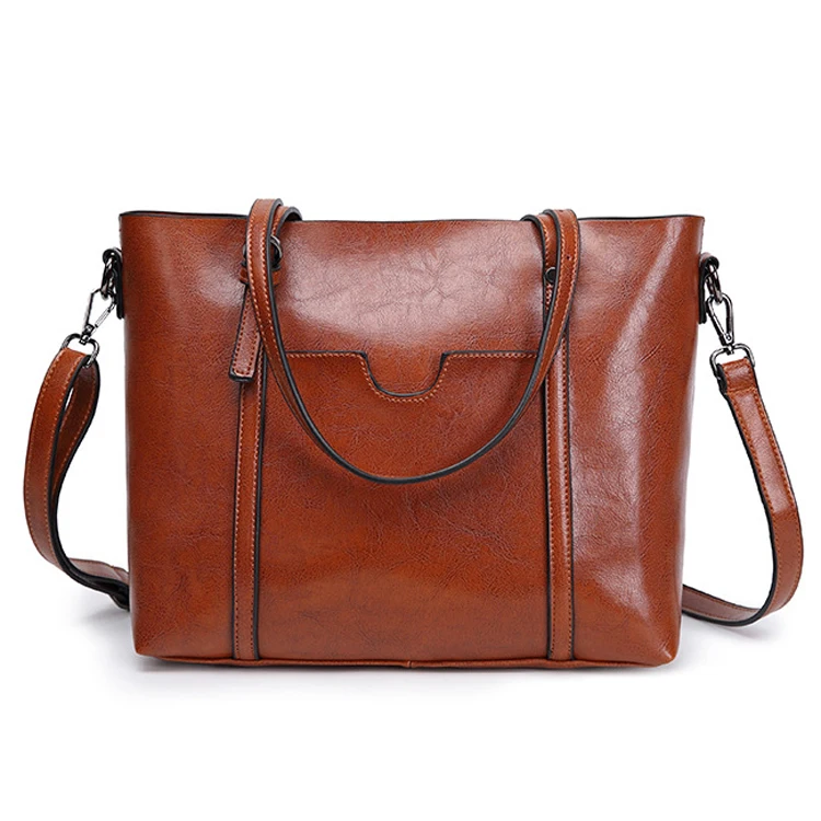 Лидер продаж кожаные ручные сумки с масляным воском женская сумка-тоут