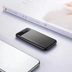 Portable LED Screen Mirror Face Ultra thin Type C Import USB Fast Charge Wallet Power Bank Mini Pocket Power Bank
