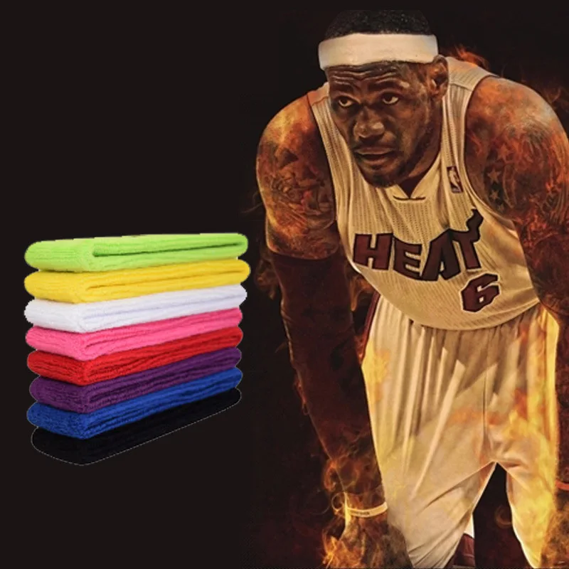 High quality cotton wrist band colorful sport custom logo orange headband sweat band