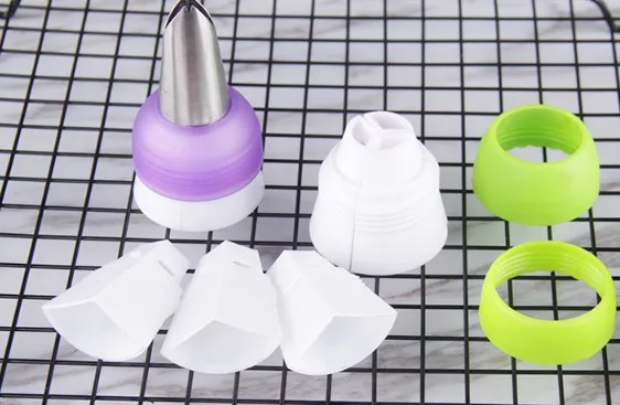 NEW Icing Piping Bag Nozzle Converter Cake Decorating Tools For Cupcake Fondant Cookie 3 Hole 3 Color