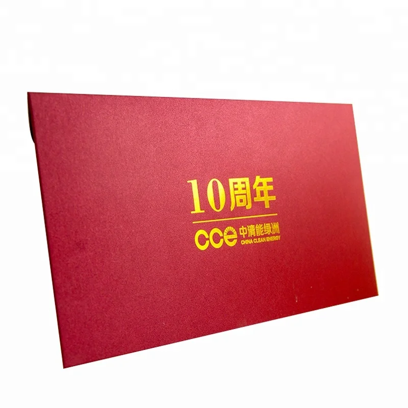 Eco-friendly Custom High End Wedding Red Invitation Paper Envelope