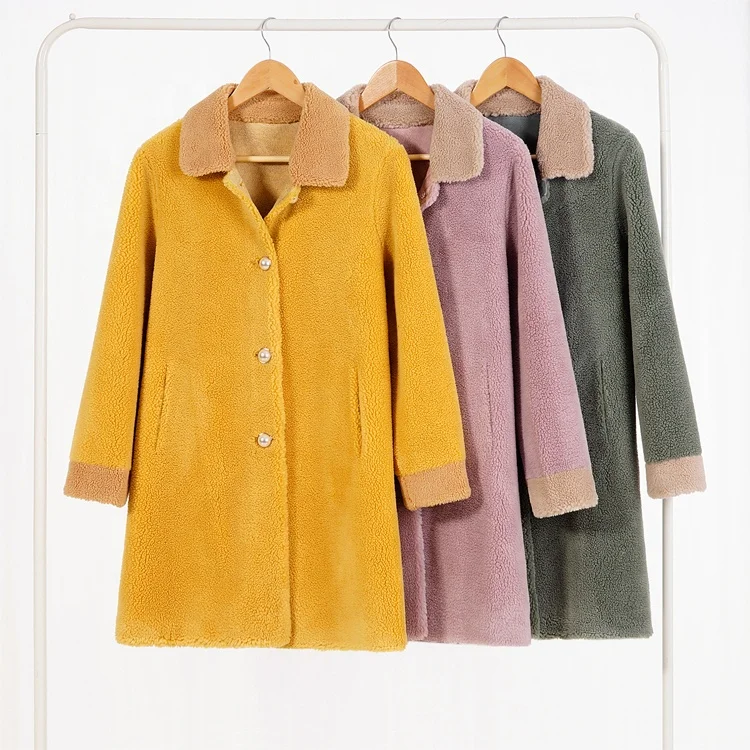 Winter Coat Women Ladies Overcoat Trench Coat  with Grain cloth with soft nap