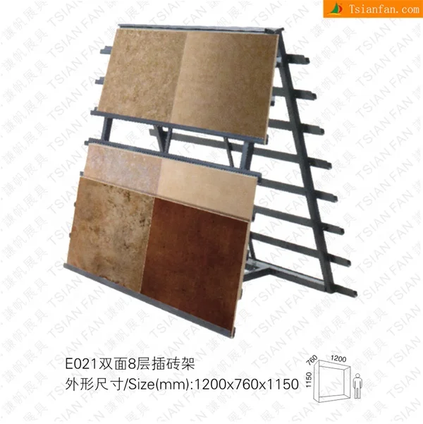 Double-Sided A-Frame Loose Tile Display Rack for Tile Sample Display
