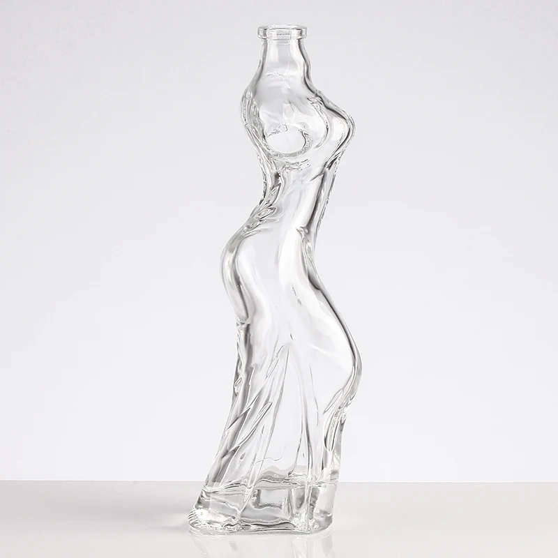 Woman Body Shape Unique Liquor Glass Bottle Wholesale Empty Glass Bottle