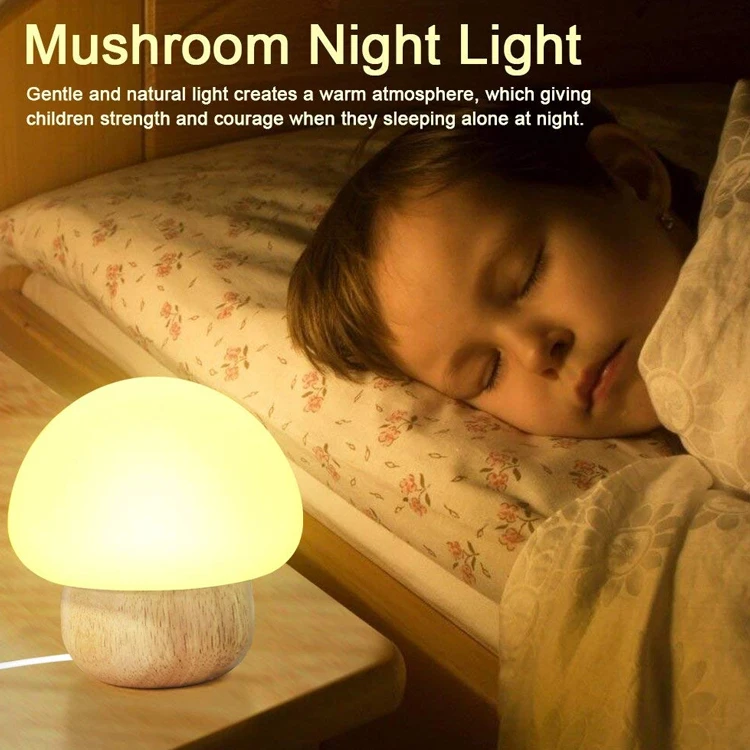 Soft Silicone LED Mushroom Baby Night Lights