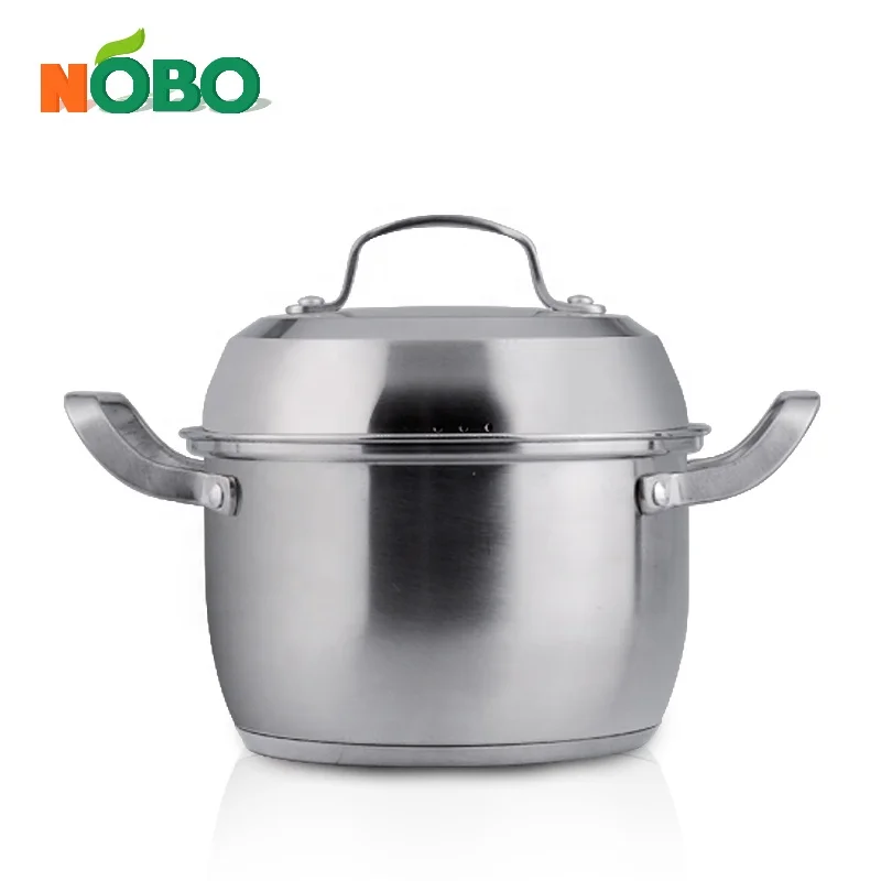 Elegant Design Kitchen La Sera Stock Pot Granite Surgical Stainless Steel Casserole Set with Steel Lids