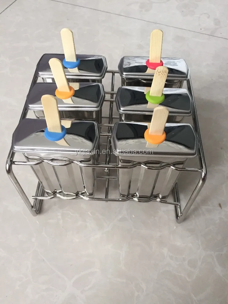 6pcs Stainless steel popsicle mould set new model