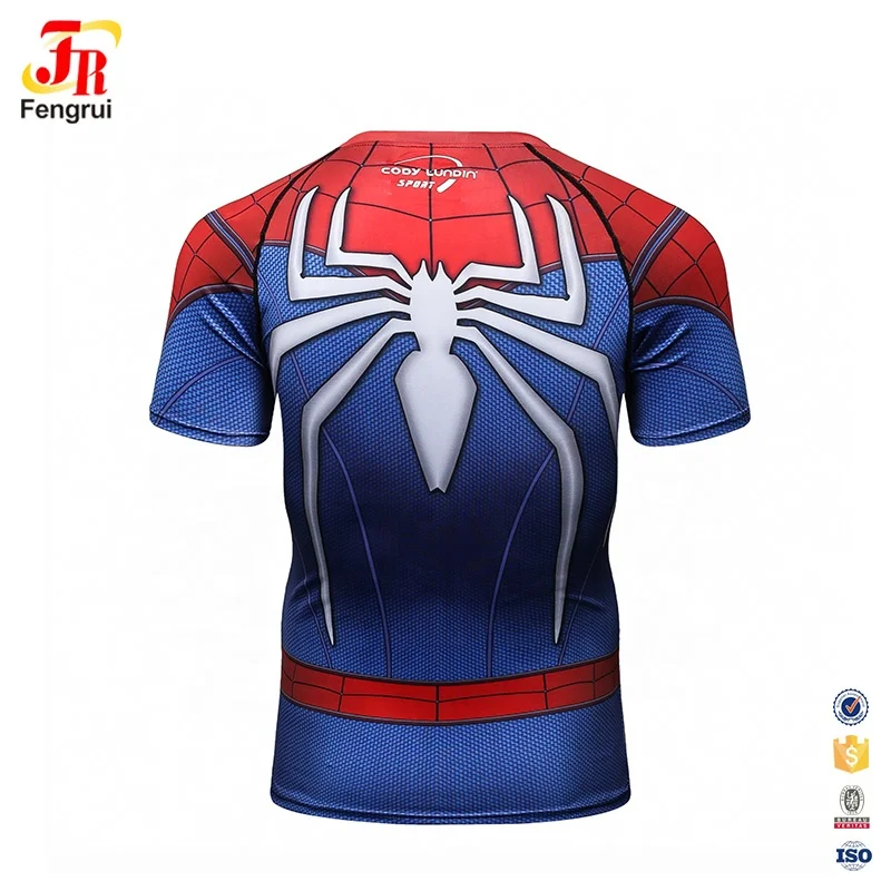 Wholesale Compression Clothes Mens Sublimated Custom Superhero Shirt