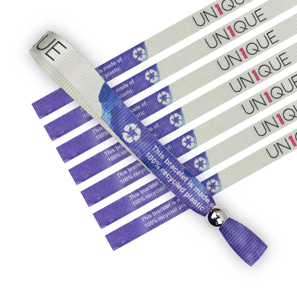 
Eco friendly recycle RPET wristband with custom logo printing 