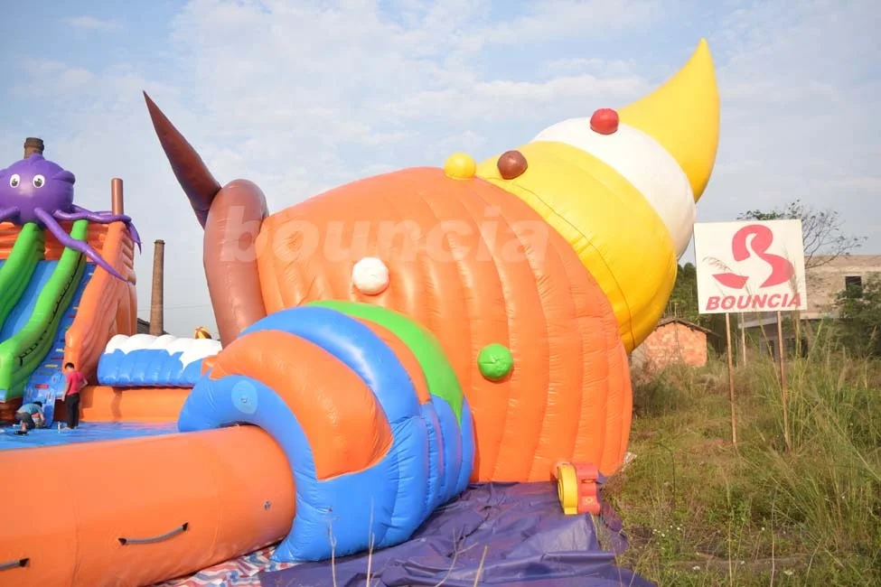 20m Big Portable Inflatable Water Sport Park Slide Pool For Land