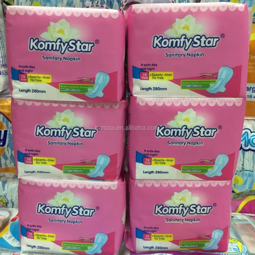 factory wholesale komfy star sanitary napkin super soft napkin lady pads paper