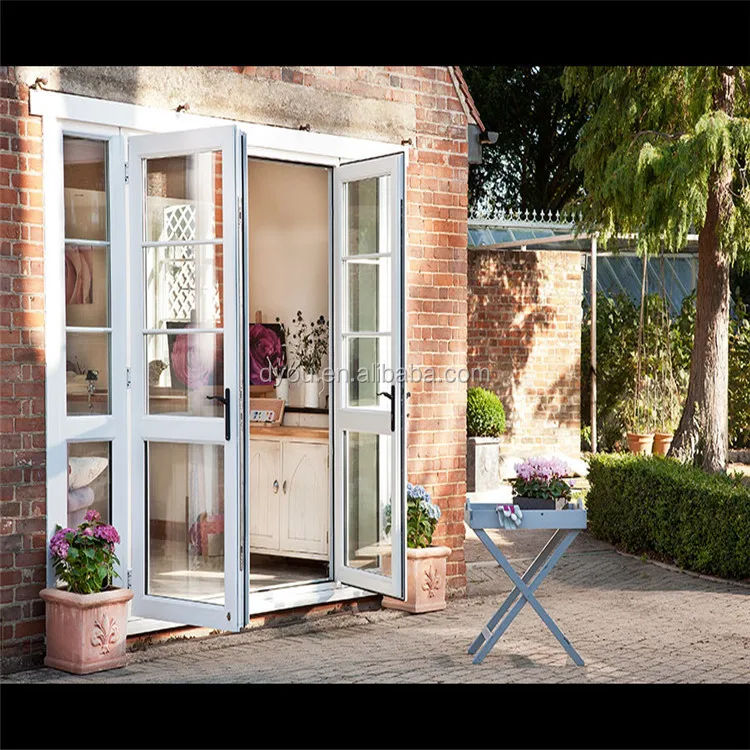 Entry Doors American Style Grill Design Tempered Glass Swing Aluminum Alloy Exterior European /australian Customized Finished
