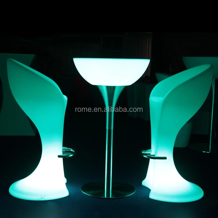 
PE plastic waterproof outdoor glowing tall LED light Bar high chair 