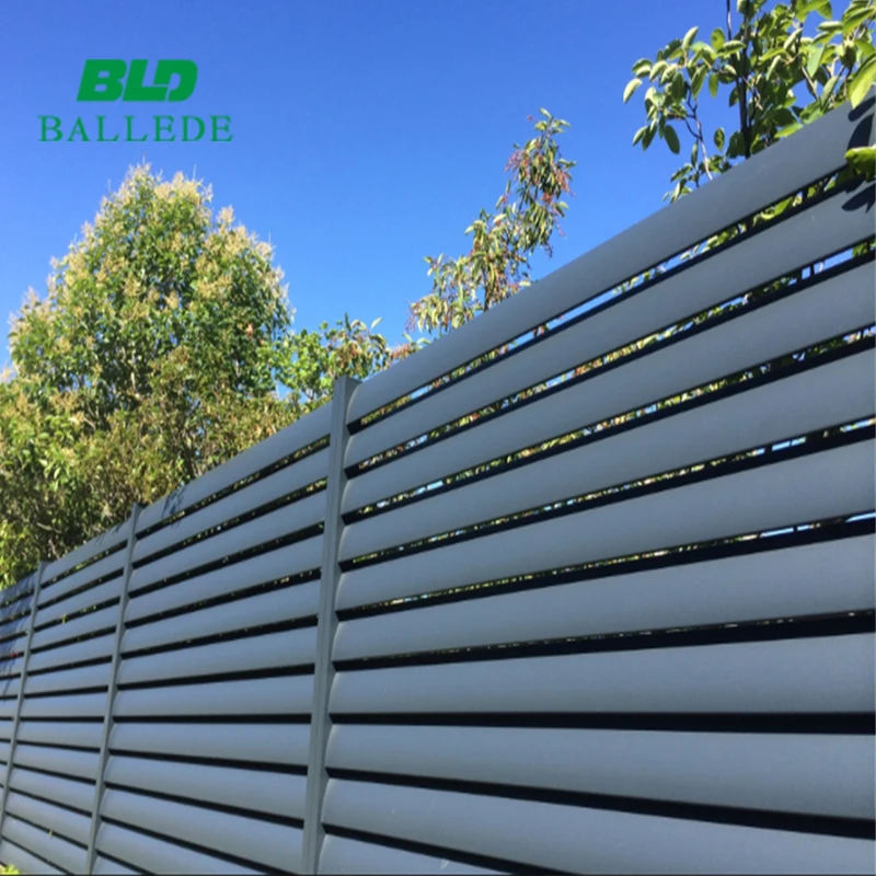 Aluminum Airfoil Louver Fence Privacy Screen Panels, Slat Fence