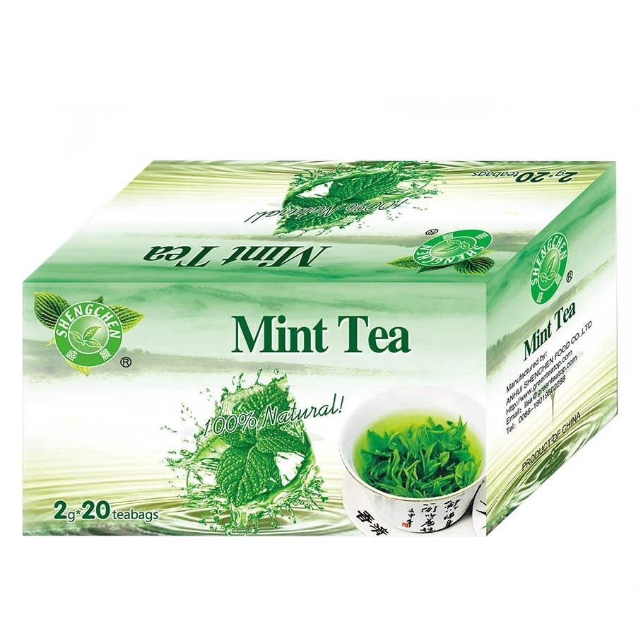 Anhui shengchen China Pure Mint Green Tea 2g*20 bags / The hot tea in winter Green Tea Bag with mint