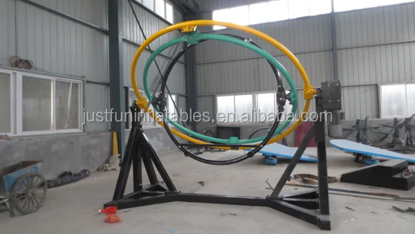 3 or 4 seats rotating human gyroscope thrilling 3D space ring for sale in theme park rides