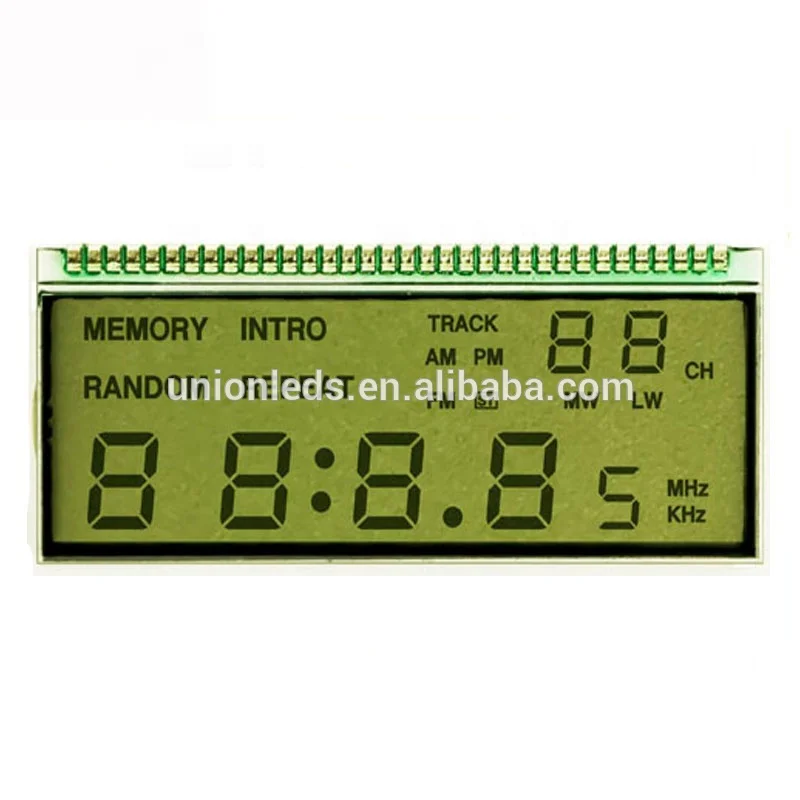 Custom TN segment alphanumeric calculator lcd display with metal pins