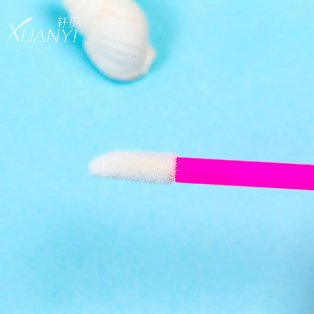 Manufacturers wholesale hollow flocking disposable lip brush lip gloss brush beauty makeup wand