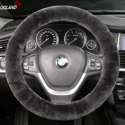 Fur Car Styling steering wheel covers for Adults Woman Man Car Accessories by Australian Merino Wool Fur Universal size