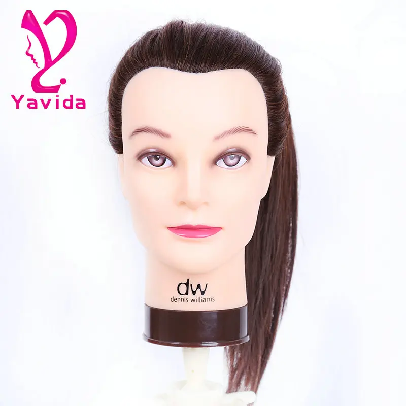 Lightweight Cosmetology 100% human hair training doll head training head for barber