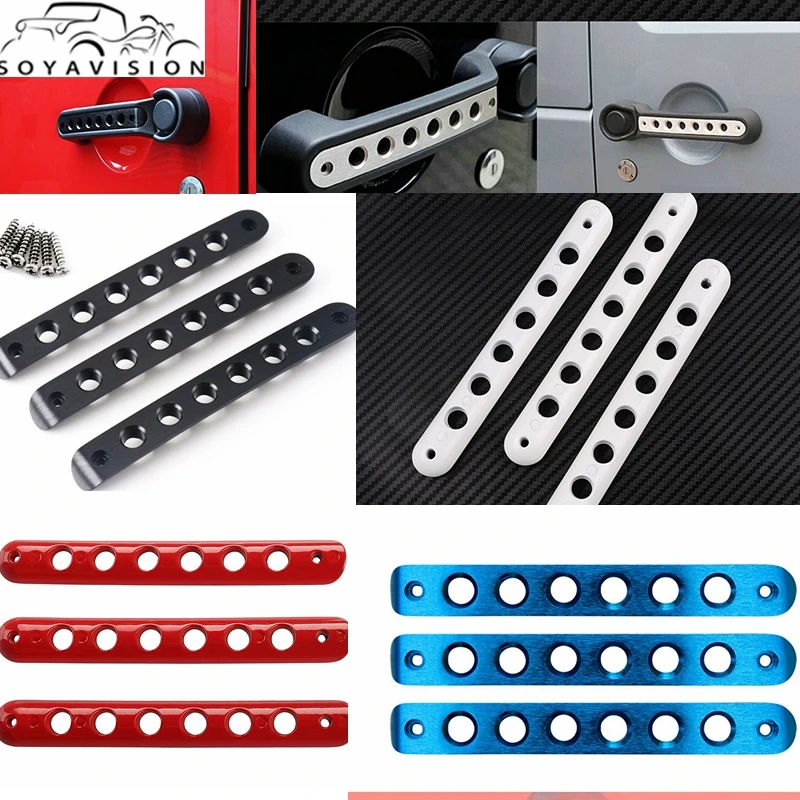 Синяя Передняя и задняя дверь, автомобильная ручка захвата, вставка, накладка, автомобильные аксессуары 2007 - 2016 для Jeep Wrangler JK и неограниченные аксессуары