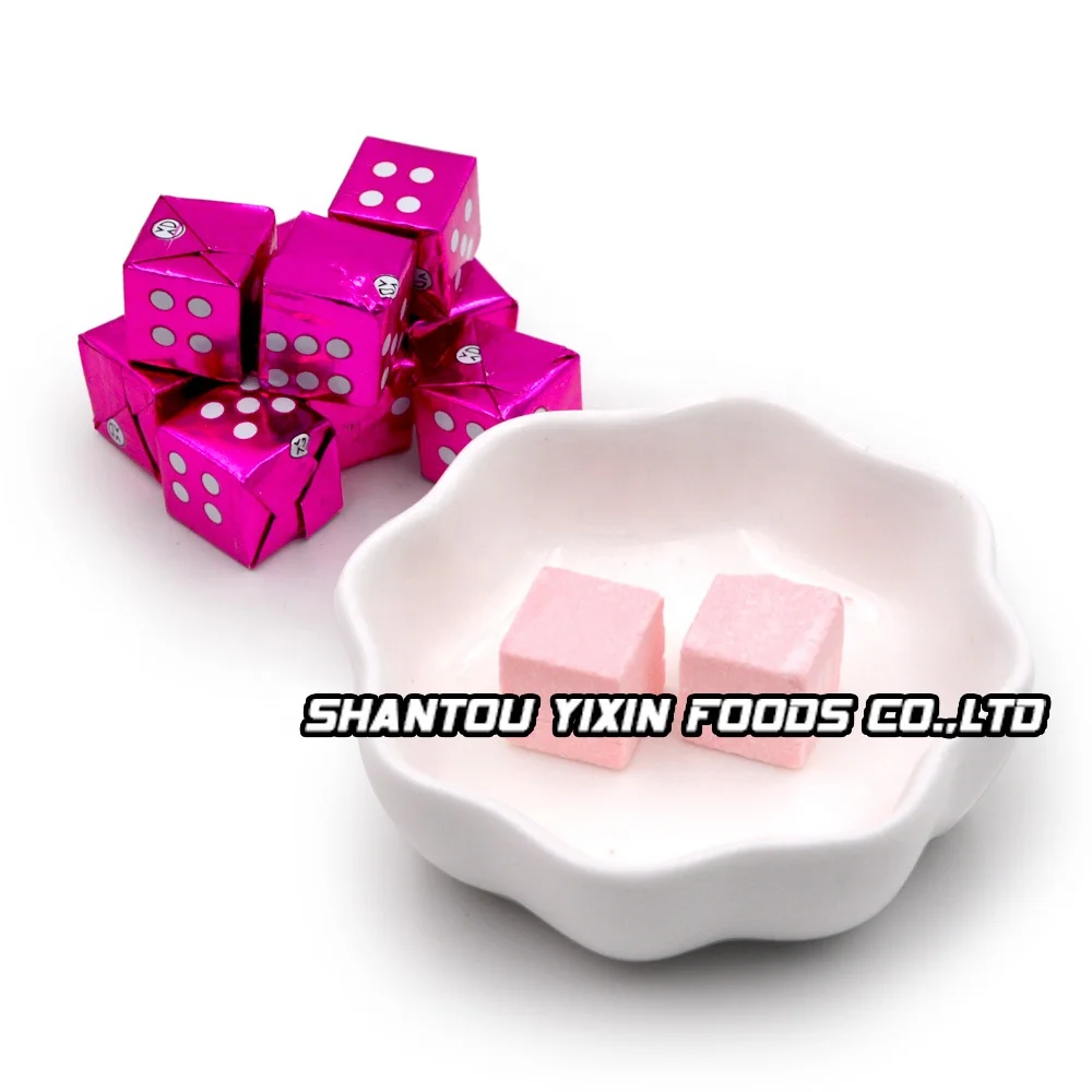 
Dice design halal sweet strawberry flavor milk cube candy in jar 