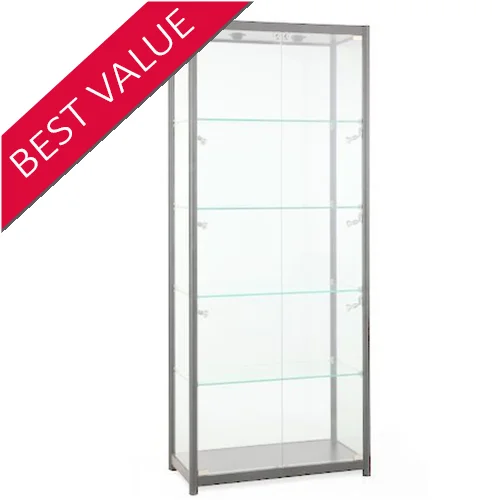 
Christmas gift glass display cabinet Aluminium Frame glass display showcase with LED Lighting 