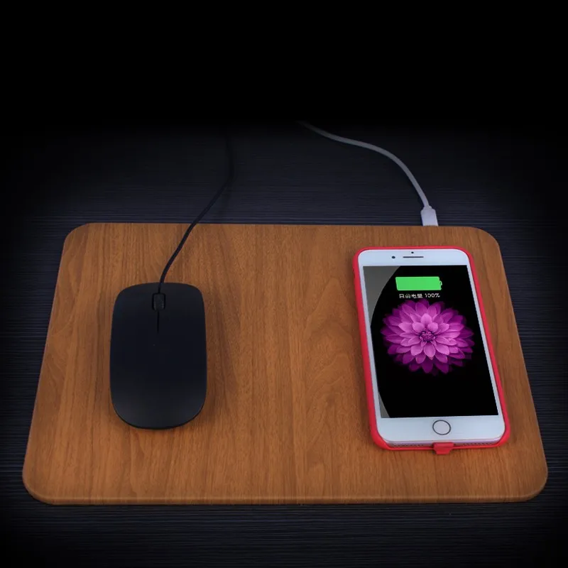 
cell phone PU microfiber fast charger qi wireless charging mouse pad 