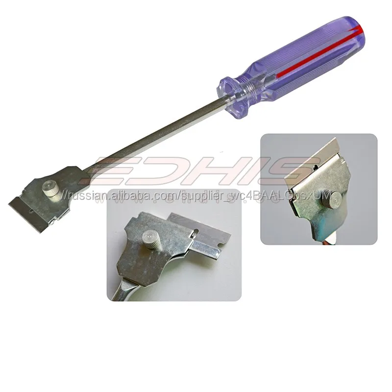 тефлона скребок или авто окно оттенок фильм чистый инструмент или длинной ручкой бритвы скребок с 3 шт. 1.5 дюймов бритвы лезвие