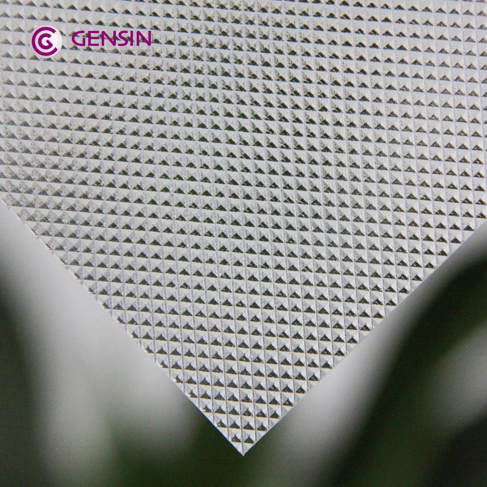 Clear Color Prismatic Pattern Polycarbonate Solid Sheets For Lamp Cover