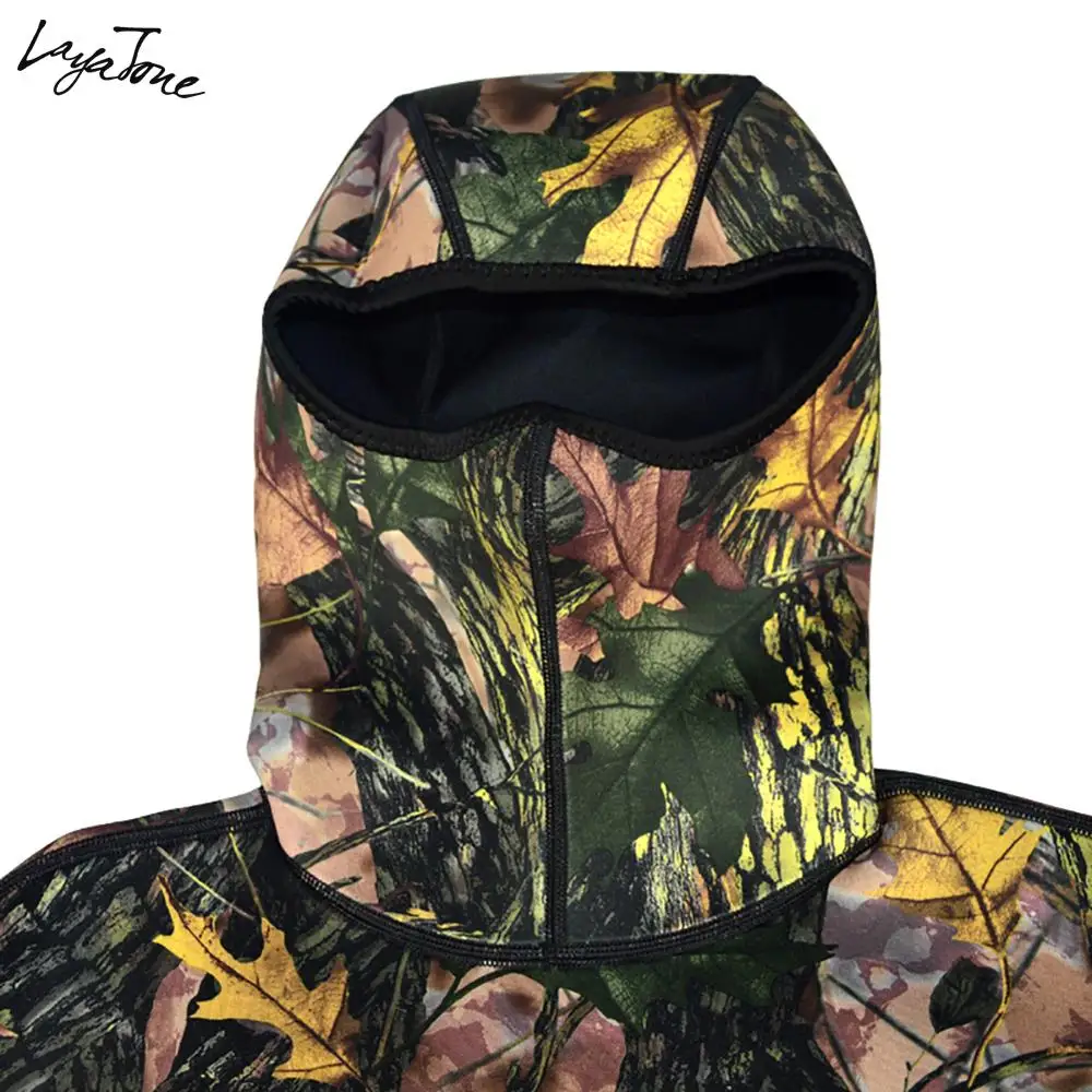 
Layatone Wetsuit Men 3mm Neoprene Diving Suit Two Piece Spearfishing Suit Hooded Super Stretch Camo Underwater Suit 