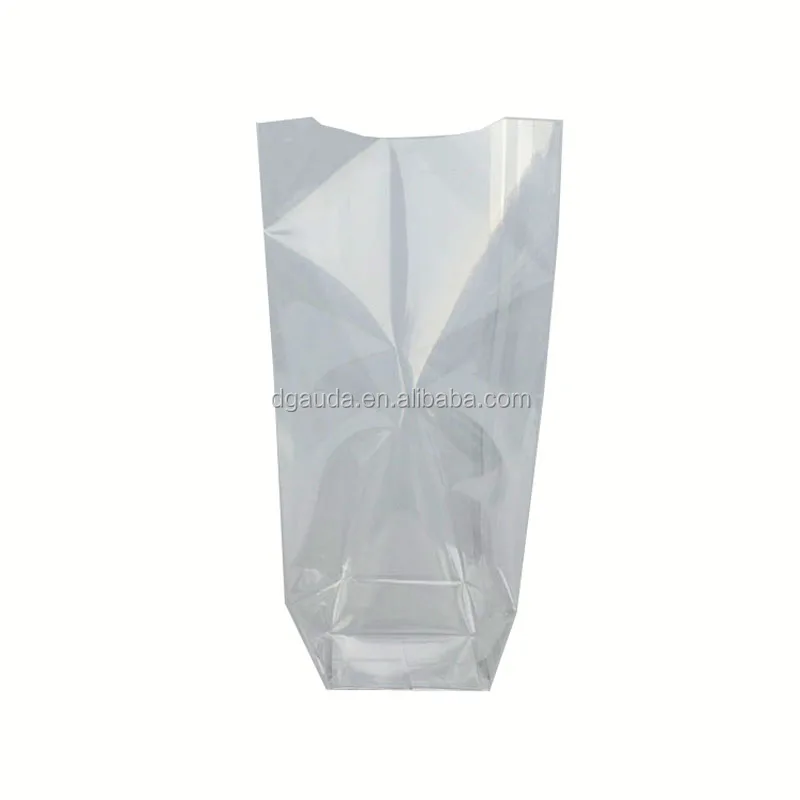 
cellophane round bottom gusset clear opp plastic square block flat bottom bags 