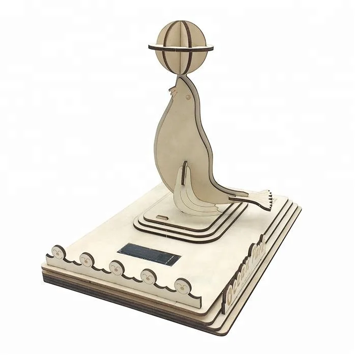 Деревянная игрушка-Пазл «Морской лев» на солнечных батареях