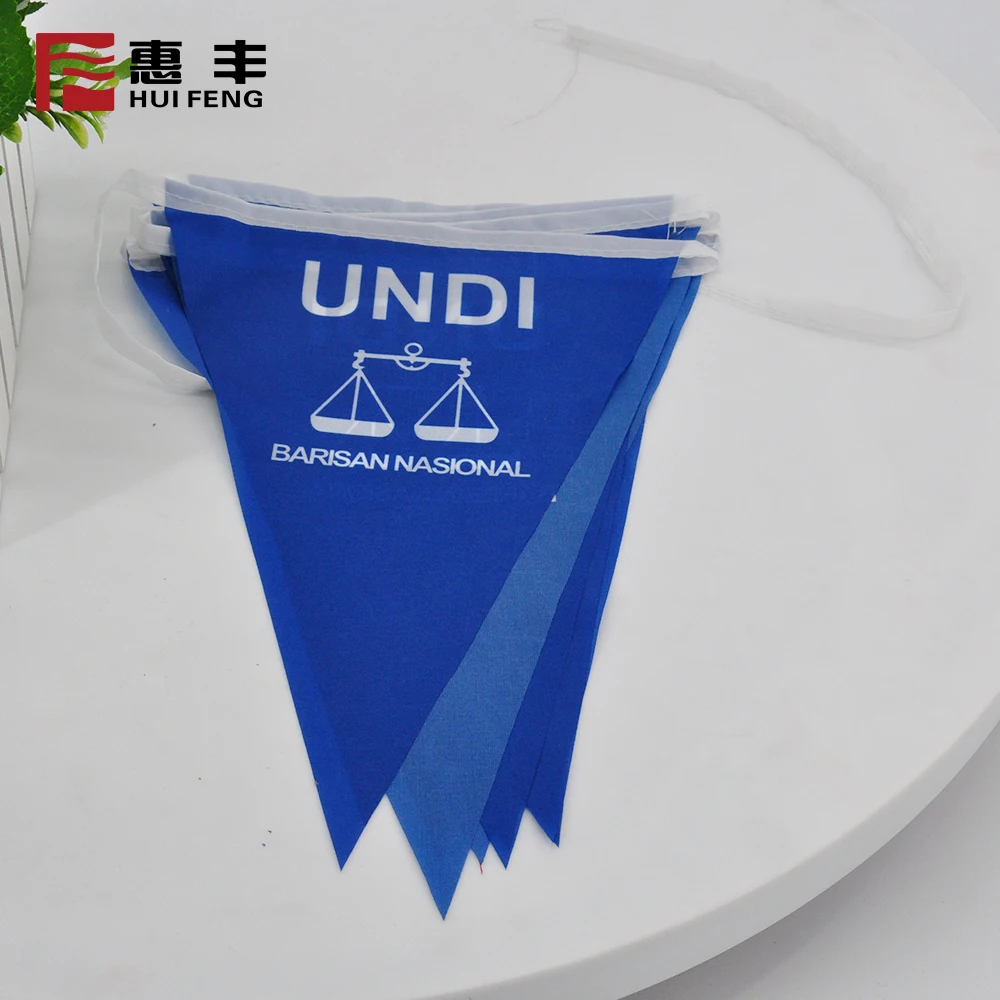 100 polyester fabric bunting flags line triangle malaysia election