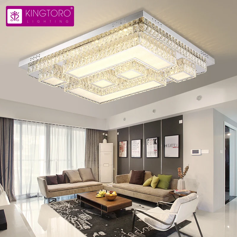 Custom made wholesale ceiling crystal frame and acrylic cover led circle light for living room lighting
