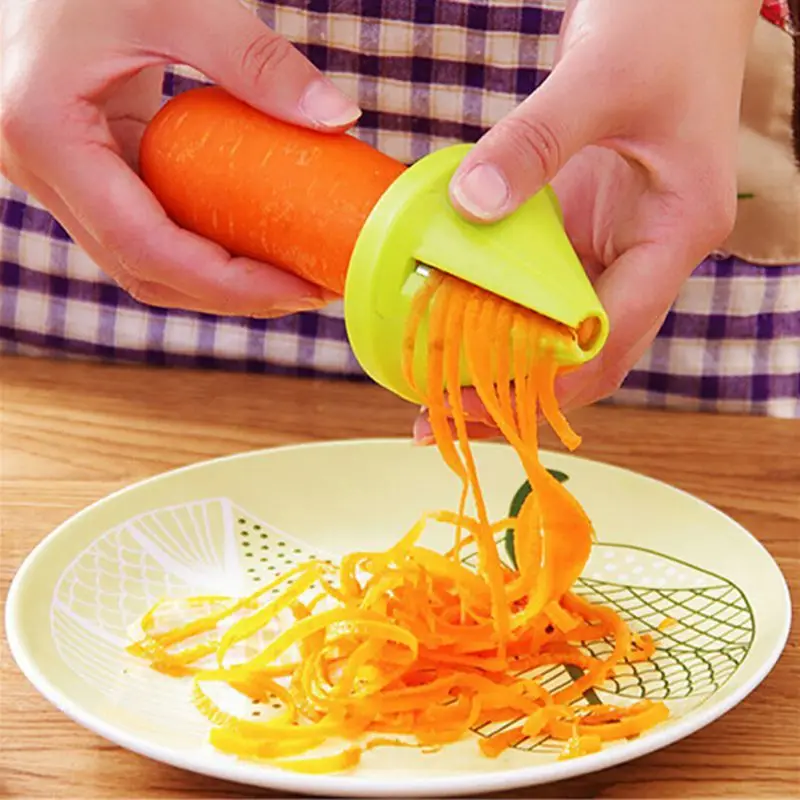 Gadget Funnel Model Vegetable Shred Device Spiral Slicer Carrot Radish Cutter Kitchen Tool Random Color