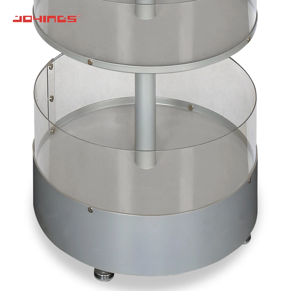 Clear acrylic round display box 5 Layer Rounded Acrylic Retail Display Attractive Superstore Racks