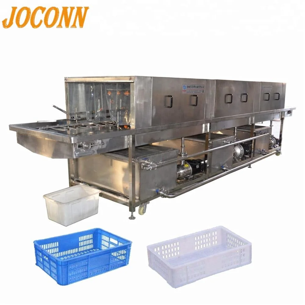 turnaround food box washing machinery/aquatic product plastic crate washer/automatic  tunnel plastic pallet cleaning machine