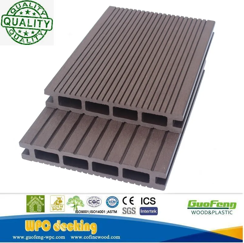 wood plastic composite hollow decking high quality  wpc outdoor  decking flooring
