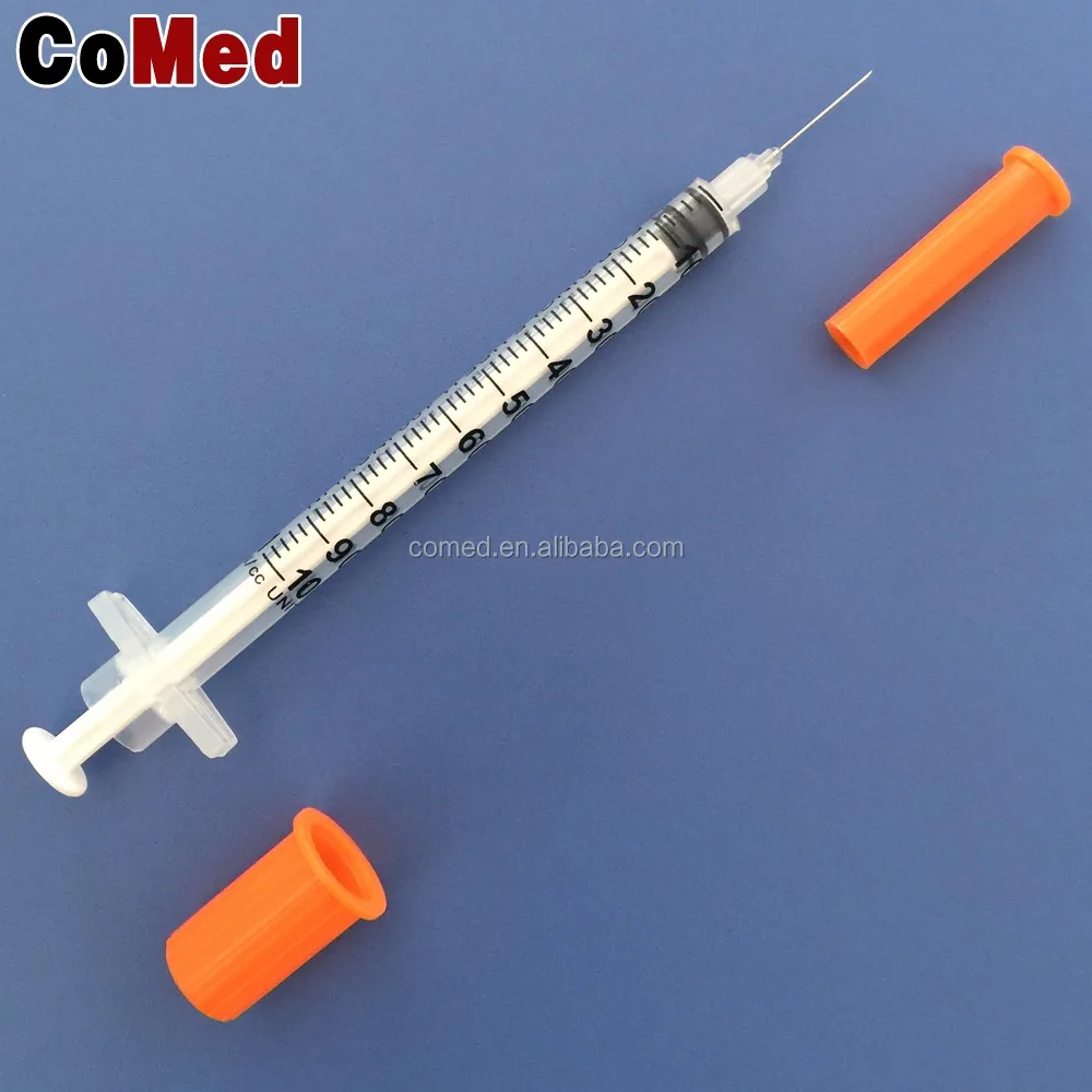 1ml disposable insulin syringe with fixed needle