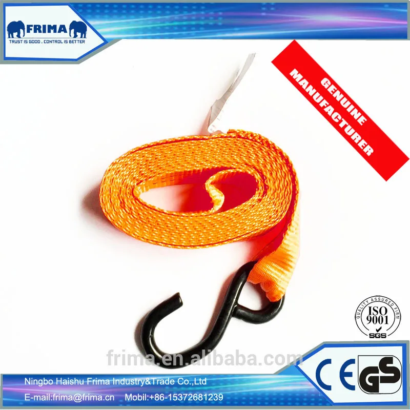 1.5'/1.5Ton/3m  Light Duty Webbing Strap polyester With S Hook Lashing ratchet tie down