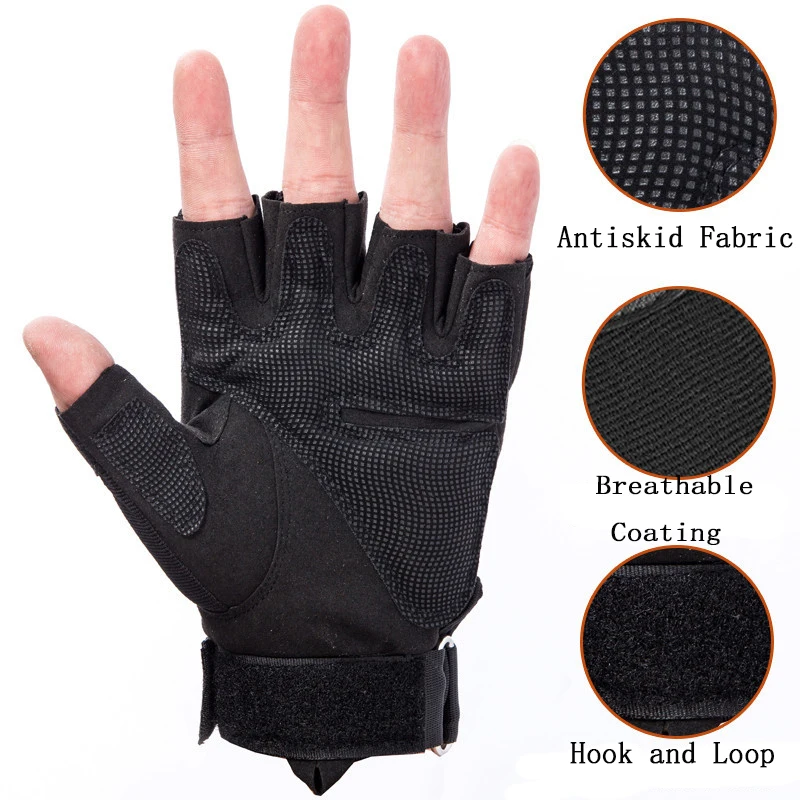 Free Sample Half Finger Tactical  Gloves  Protect Shell Carbon Paintball Combat Gloves