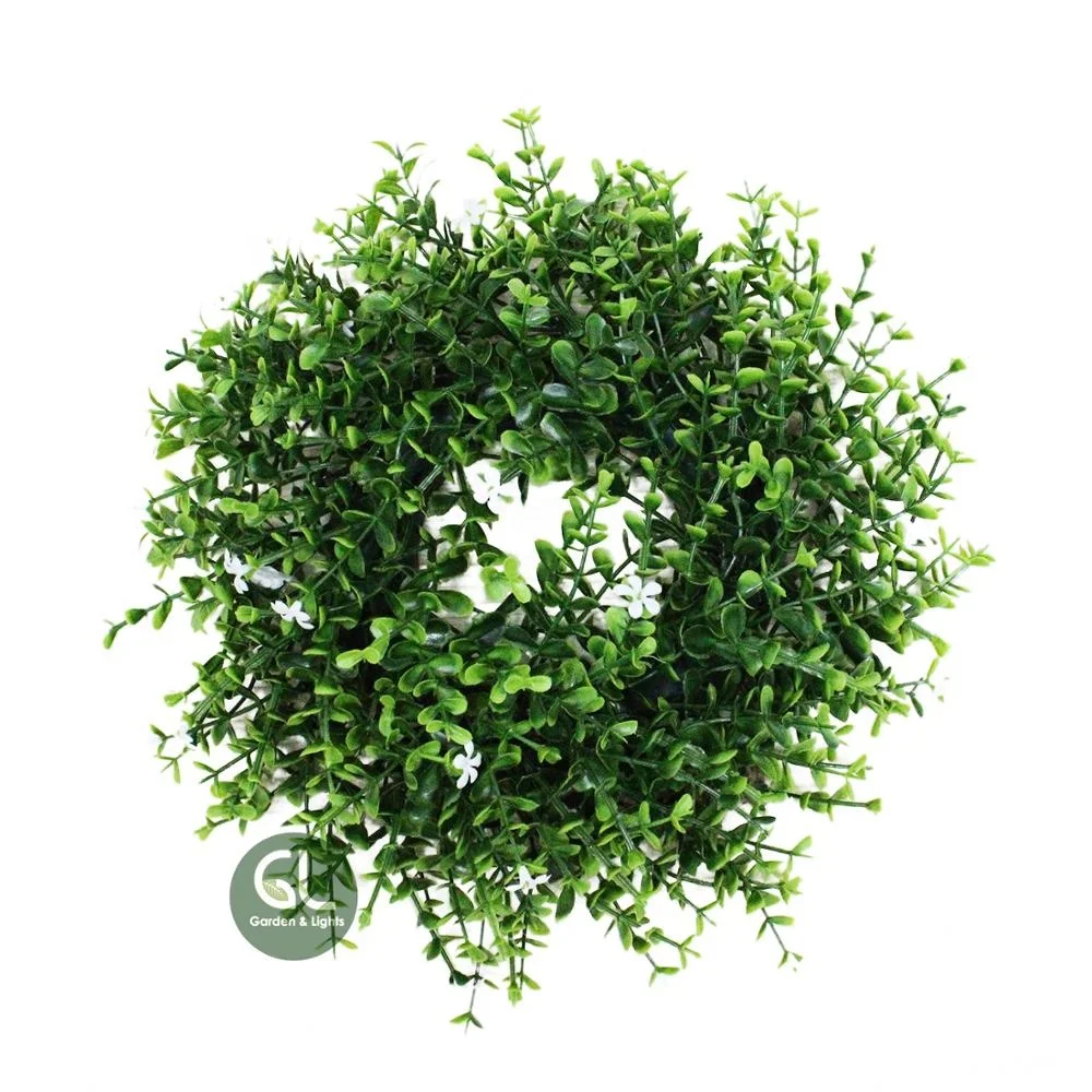 Spring decor artificial wicker umbrella wreath, front door wreath, boxwood wreath