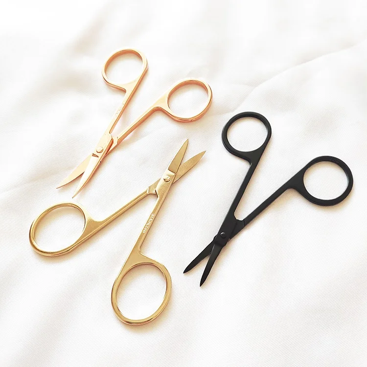 
Eyebrow scissors gold color false eyelash curler wholesale cosmetic extensions tweezer applicators 