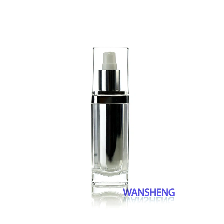 Luxury Heavy Square Shape double wall acrylic  Cosmetic Bottle for lotion skincare  SF 15/30/60/120ml