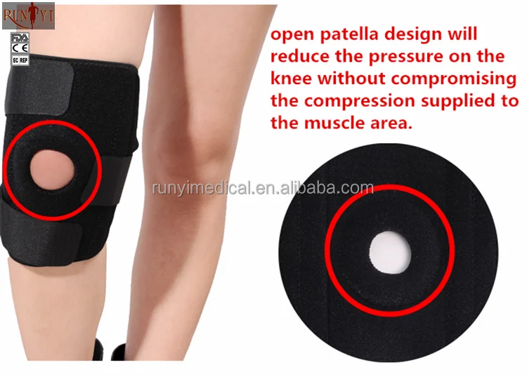 Breathable Open Patella Knee Support Sports Injury Knee Sleeve Brace