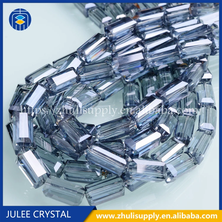 
Faceted Crystal Glass Rectangle Square Tube Crystal Long Cube Stick Beads 