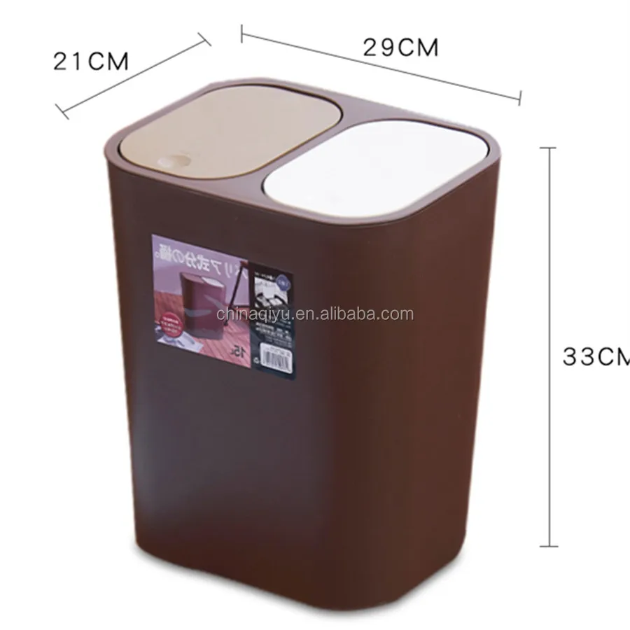 
Wholesale 2 compartments eco-friendly plastic trash can 